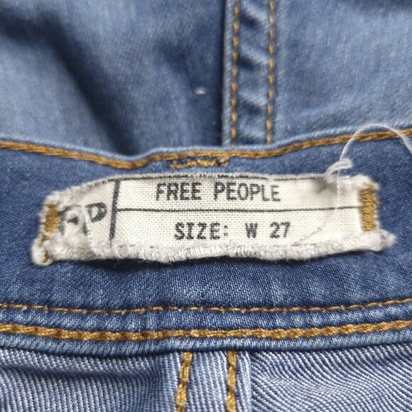 Free People Skinny Jean Size 27 Distressed Mid Rise Medium Wash Ankle Womens - Picture 7 of 8